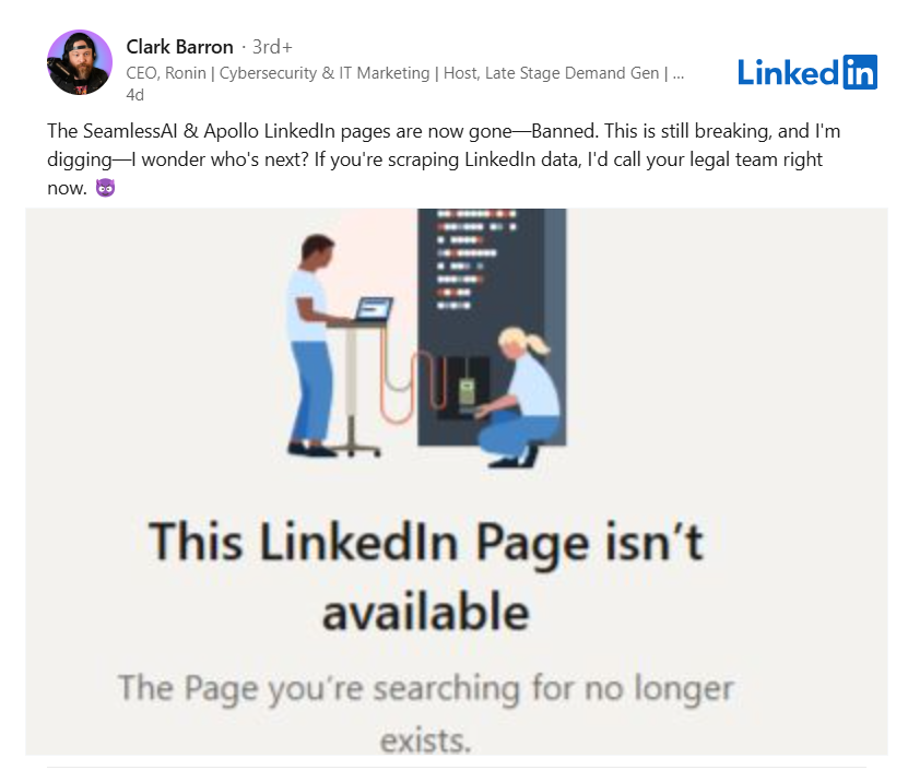 LinkedIn Blocks Apollo and Seamless.AI 2