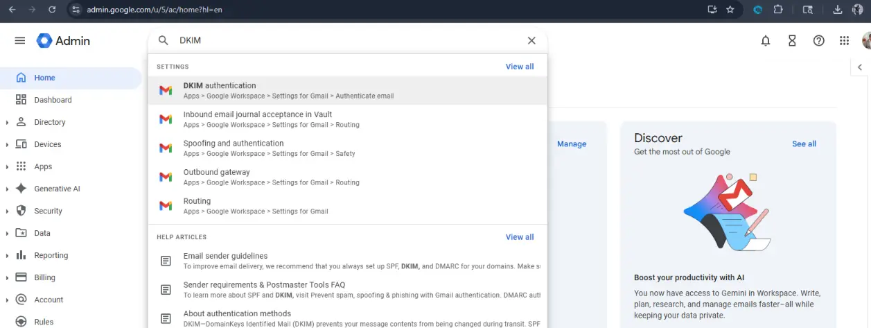Google Admin Console left sidebar highlighting Apps