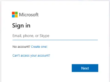 Microsoft 365 Admin Center login screen
