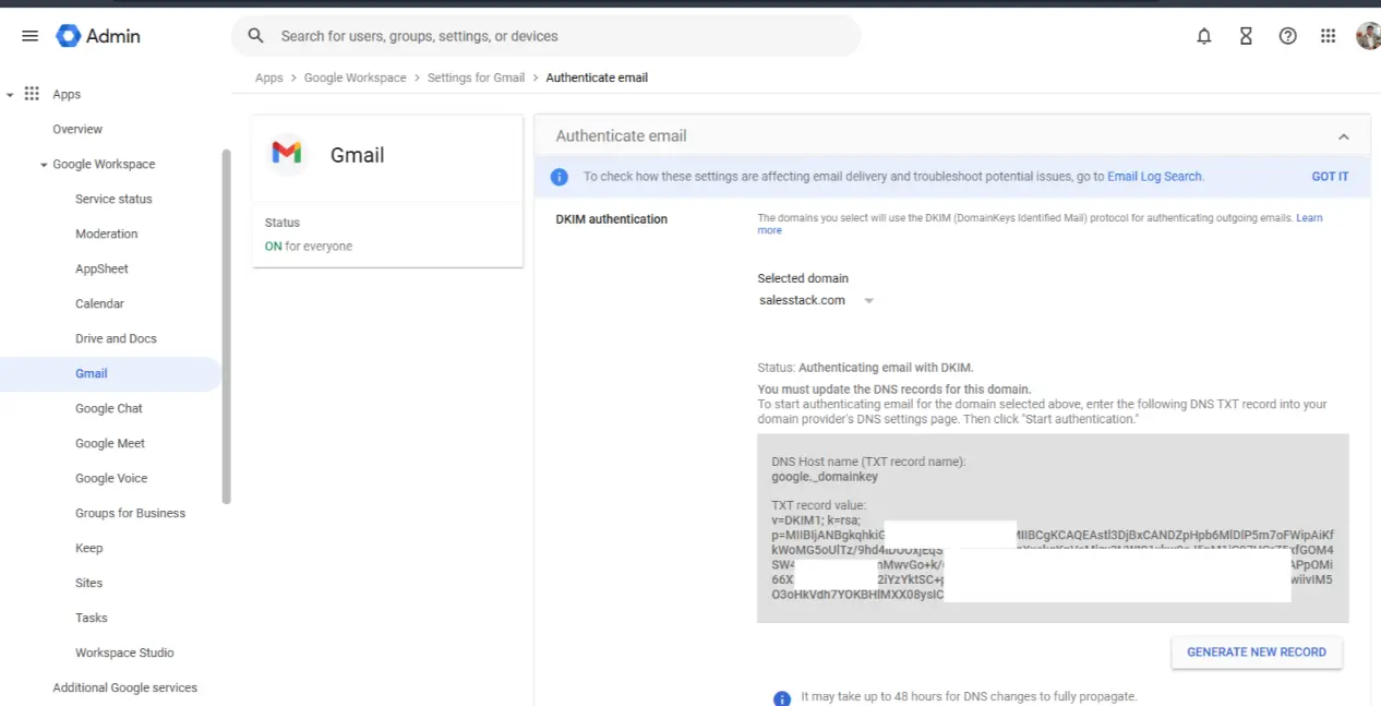 Google Workspace Gmail settings option