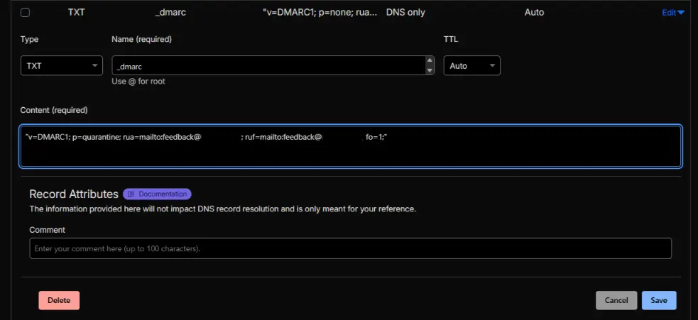 Updating DMARC policy from none to quarantine