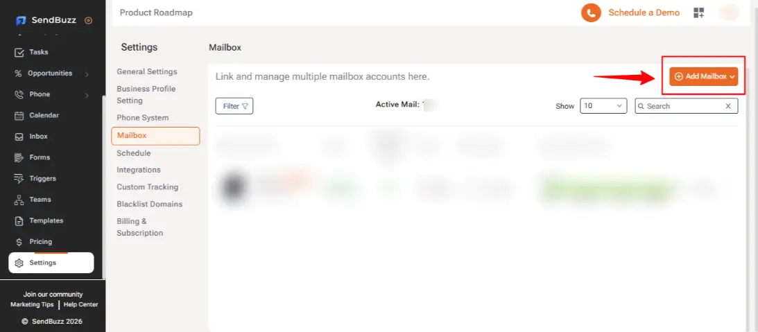 Connecting email account in SalesStack